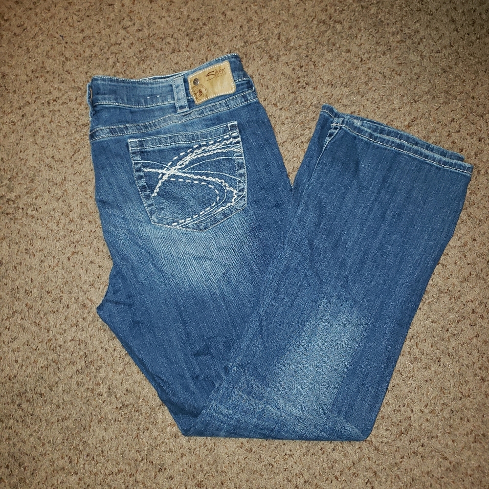Womens Plus Size Silver Aiko Boot Cut Jeans